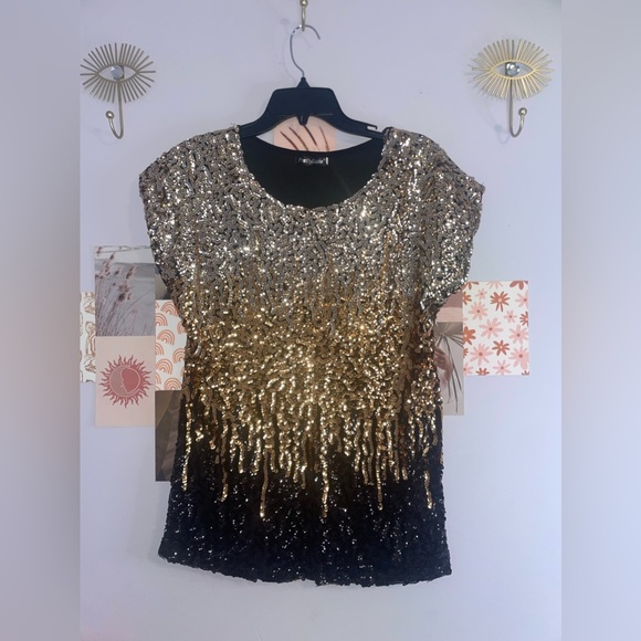 Pretty Guide women’s black Sequin Top size XS - Picture 5 of 7